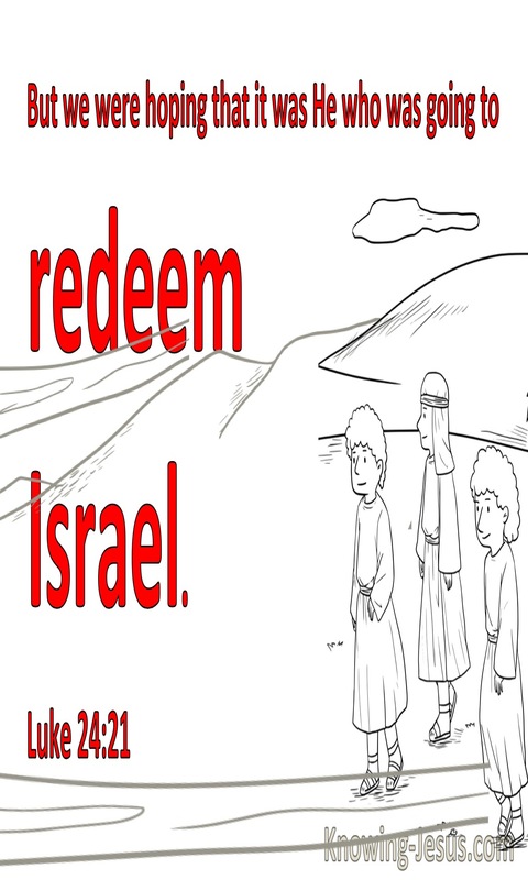 Luke 24:21 We Were Hoping This Was He Who Was To Redeem Israel (white)